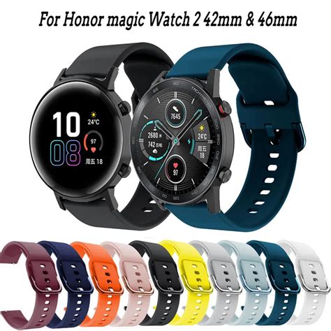 Honor Magic Watch 2 용 실리콘 스트랩, 워치 밴드 팔찌, 스포츠 스마트 워치 교체 스트랩, 화웨이 GT GT2 ...