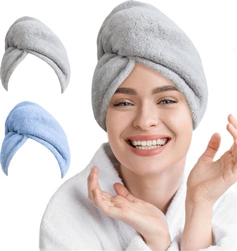 Aglifefy 2 Packs Microfiber Hair Towel Wrap For Women Super