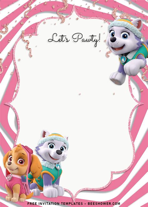 8 Adorable Skye And Everest Paw Patrol Birthday Invitation Templates Artofit