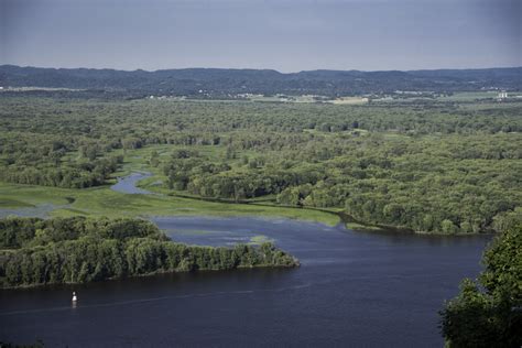 Inlet Of The Mississippi River And Landscape At Great River Bluffs