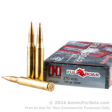 20 Rounds Of Discount 130gr GMX 270 Win Ammo For Sale By Hornady