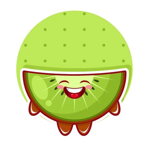 Ilustraci N De Dibujos Animados De Kiwi Con Cara De Sonrisa Vector