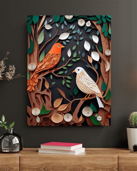 Handcrafted Flight Quilled Birds Canvas Wall Art Walmart