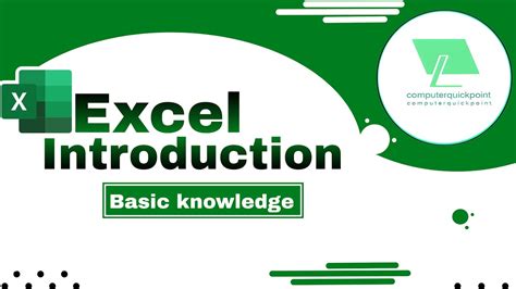 Ms Excel Introduction Excel Basic Knowledge Youtube