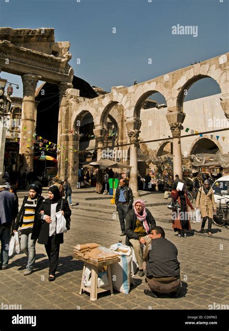 Western Temple Gate Roman Temple of Jupiter Old Damascus Syria Stock ...