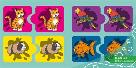 Pet-Themed Matching Puzzle Game (Teacher-Made) - Twinkl