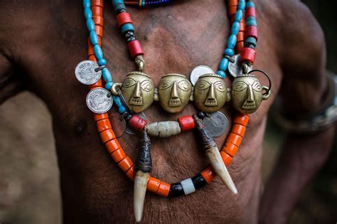 Traditional Skull Necklace Weared By Last Head Hunters Warrior Tribe