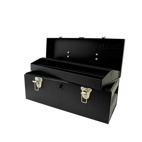 Caja portaherramientas metálica color negro 17 x 7 x 7 Urrea D4C20