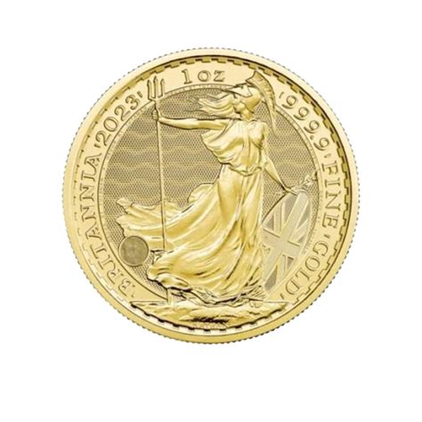 Moneta Britannia 100 Pound Re Carlo III Un Oncia Oro 999 9 Fior Di