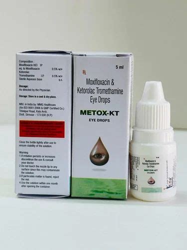 Metox Kt Moxifloxacin 0 5 Ketorolac Tromethamine 0 5 Eye Drop Bottle