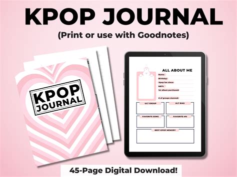 Printable Kpop Journal Digital Download Or Use With Goodnotes Etsy