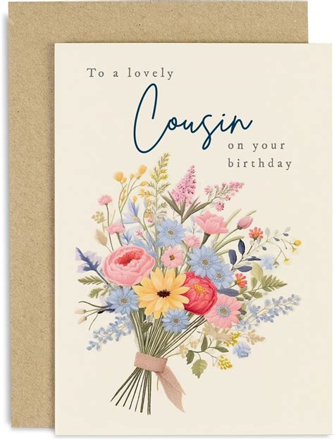 Old English Co Flower Greeting Card For Cousins Birthday Special