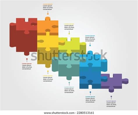 Jigsaw Timeline Template Infographic Presentation 8 Stock Vector ...