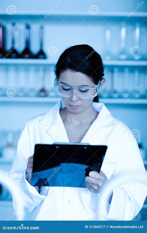 Portrait Of A Scientist Taking Notes Stock Image Image Of Chemist