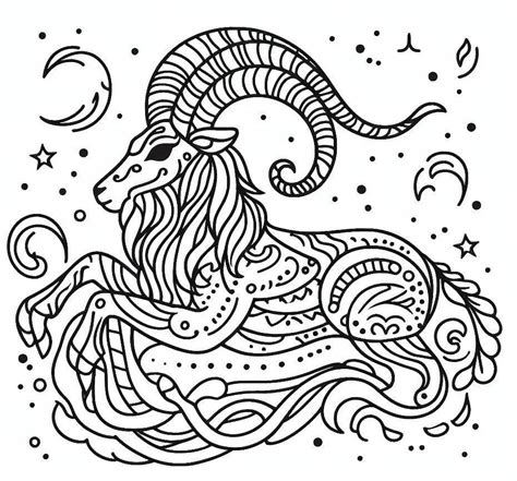 Capricorn Coloring Pages ColoringLib