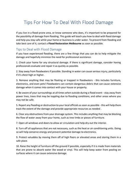 Tips For How To Deal with Flood Damage by Emergency Flood Restoration ...