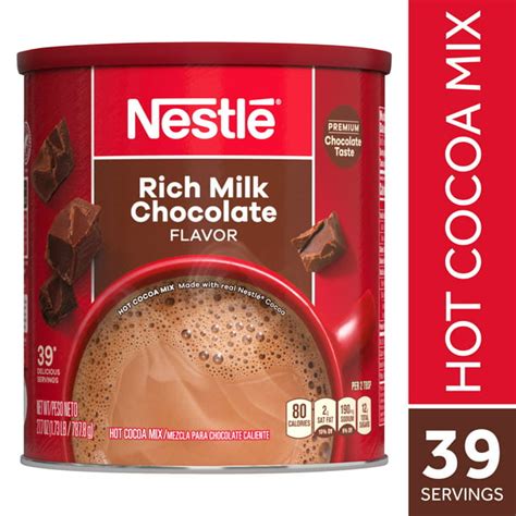 Nestle Hot Cocoa Rich Milk Chocolate Flavored Mix Powder 27 7 Oz Can