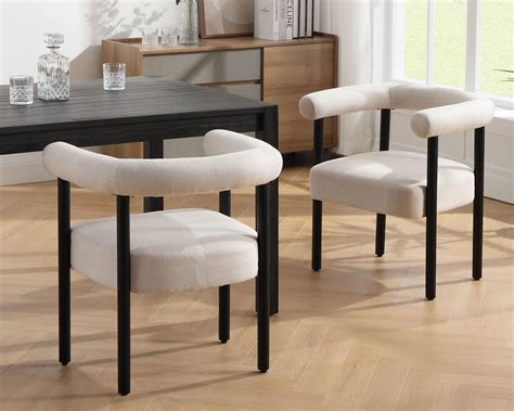 Amazon Dyhome Dining Chairs Set Of White Boucle Dining Chairs