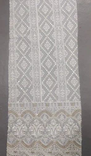 Embroidered 49inch 150GSM Viscose Georgette Embroidery Fabric For Suit