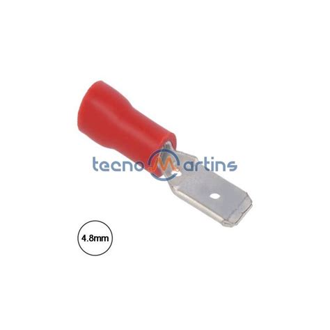 Terminal Faston Macho Isolado 4 8mm 10X Vermelho TecnoMartins Pt