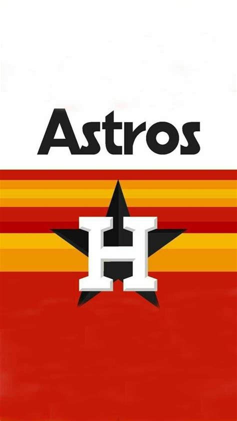 the astros logo is shown on a red, yellow and orange background