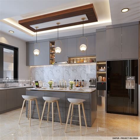 Desain Dapur Interior Rumah Klasik Modern Lantai Bapak Ifn Di