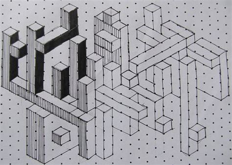 Isometric Cuboids | Graph paper art, Isometric art, Isometric drawing