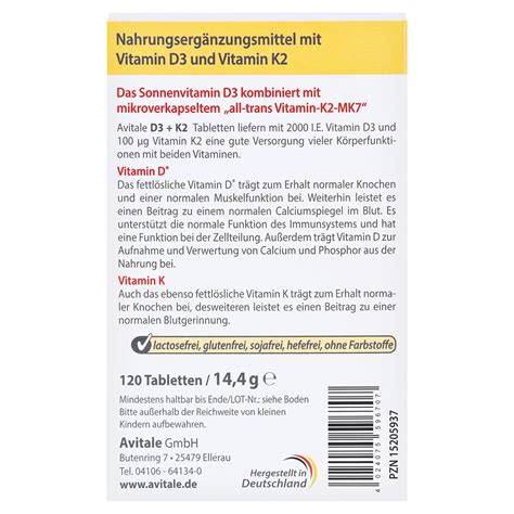 Vitamin D3 K2 2000 I E 120 Stück Kaufen Medpex