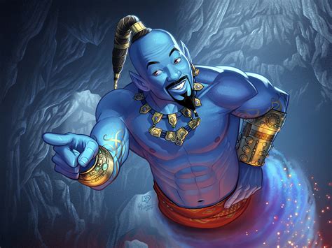 Fan Art of Will Smith as the Genie (Aladdin) by Kyle Petchock on Dribbble