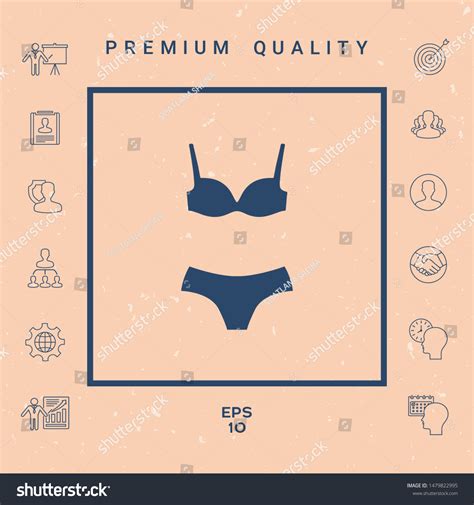 Set Lingerie Swimsuit Twopiece Bikini Silhouette Stock Vector Royalty Free