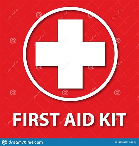 First Aid Kit Symbol Sticker Sign Isolated Vector Illustration Stock