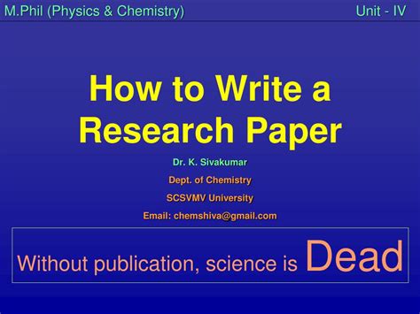 How To Write A Research Paper