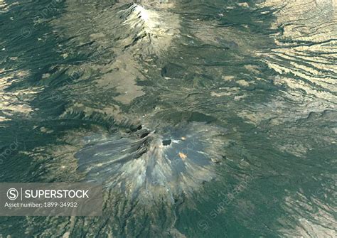 Volcano Popocatepetl In 3D, Mexico, True Colour Satellite Image ...