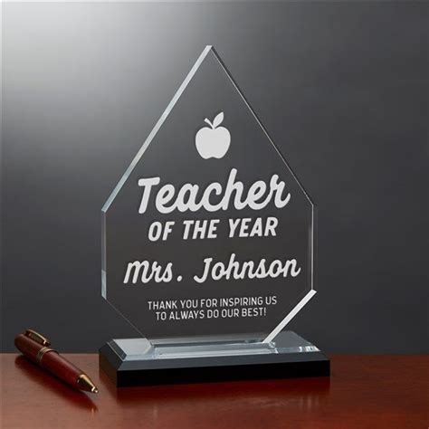 Teacher Of The Year Personalized Acrylic Diamond Award