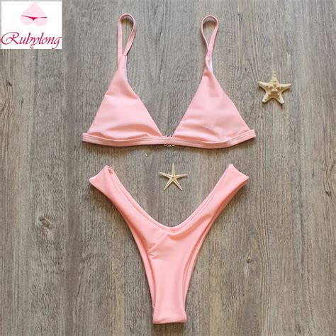 Rubylong New Sexy Bikinis Women Swimwear Swimsuit Lady Strappy Brazilian Thongs Bikini Set