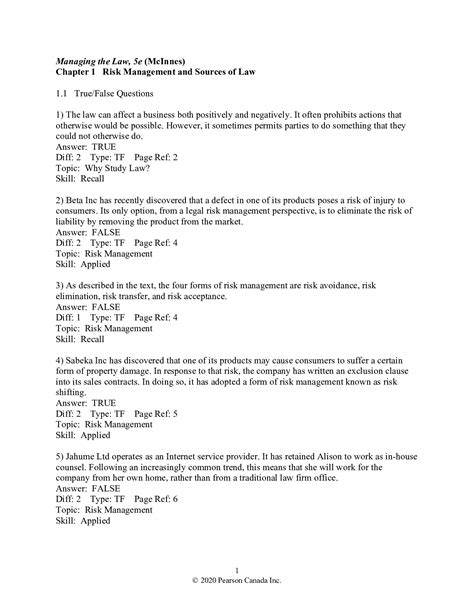 Managing The Law The Legal Aspects Of Doing Business 4th Edition 9