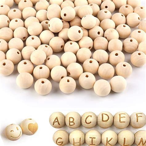 Foraineam 300 Pieces 16mm Natural Wood Beads Unfinished