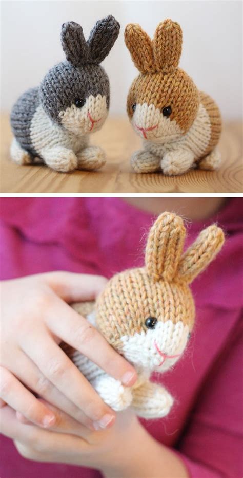 Knitting Pattern For Dutch Rabbits Bunny Toy Softie 4 From Nose To