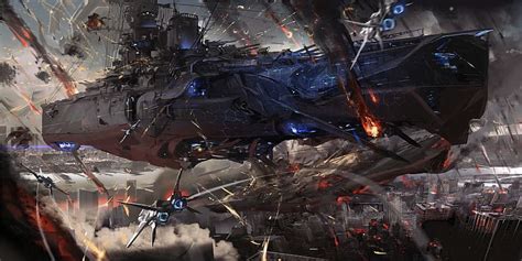 Weapon, Sci Fi, Spaceship, Battle, Jet Fighter, Warship, Warzone, HD wallpaper | Peakpx