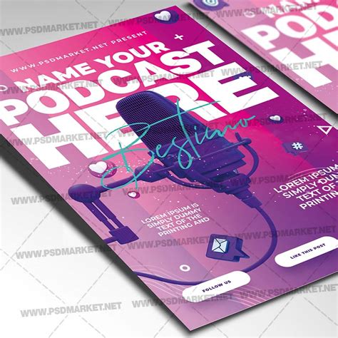 Podcast Card Printable Template Flyer Psd Psdmarket