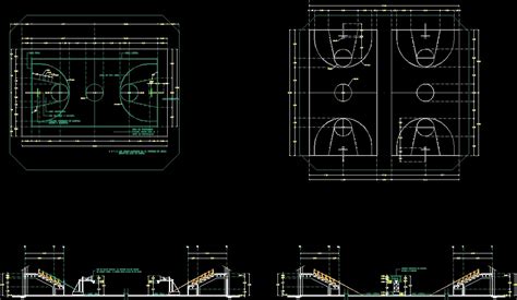 Metallic Structure For A Basketball Court In Autocad Cad Library