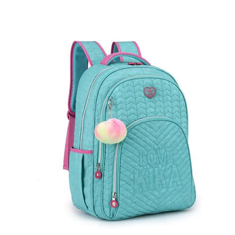 Mochila Escolar Notebook Marca Kika KK112M Esmeralda Brinde