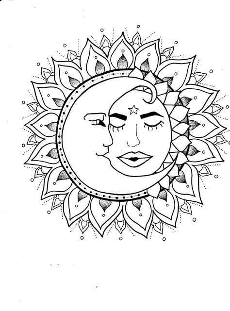 Sun Moon Moon Coloring Pages Mandala Coloring Pages Sun Coloring Pages