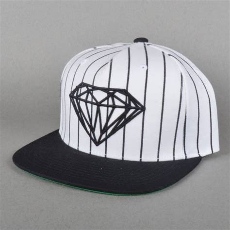 Diamond Supply Co Brilliant Pinstripe Snapback Cap White Skate