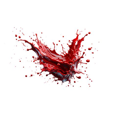 Ai Generated Blood Splashes With Droplets Png Transparent Background