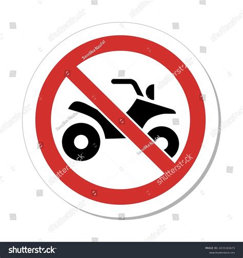 Iso Circular Prohibition Sign No All Terrain Royalty Free Stock