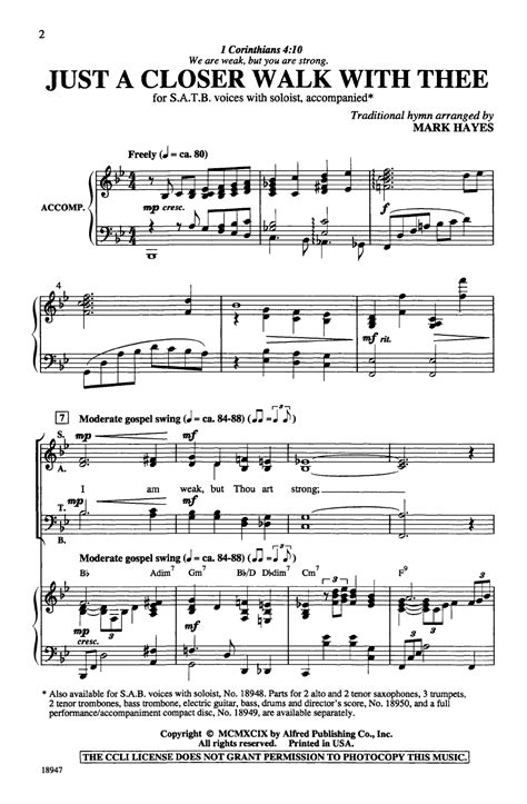 Just a Closer Walk with Thee (SATB ) by HAYE | J.W. Pepper Sheet Music