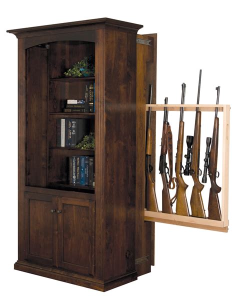 Covert - Bookcase with Hidden Gun Rack – Modern Amish Furniture