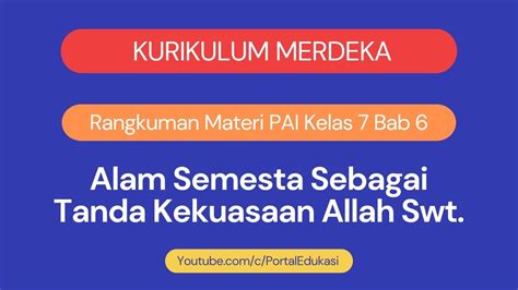 Kurikulum Merdeka Rangkuman Materi PAI Kelas 7 Bab 6 Alam Semesta