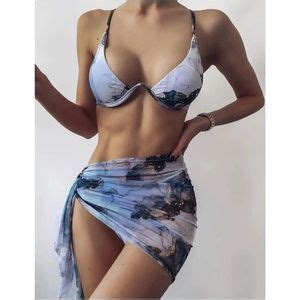 Swim Boho Marble Print Cheeky Bottom Bikini Cover Up Set Poshmark